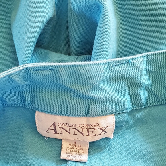Turquoise Wide Leg Crop Ankle Chino size 4 - Picture 5 of 5